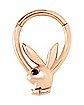 Rose Gold Playboy Bunny Hinged Septum Ring - 16 Gauge
