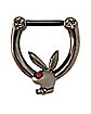 Black Playboy Bunny Clicker Septum Ring - 16 Gauge
