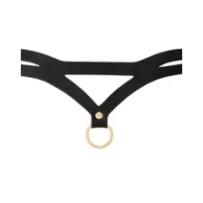 Bondage Collar with Goldtone Chain Leash - Pleasure Bound at Spencer's