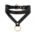 Bondage Collar with Goldtone Chain Leash - Pleasure Bound at Spencer's