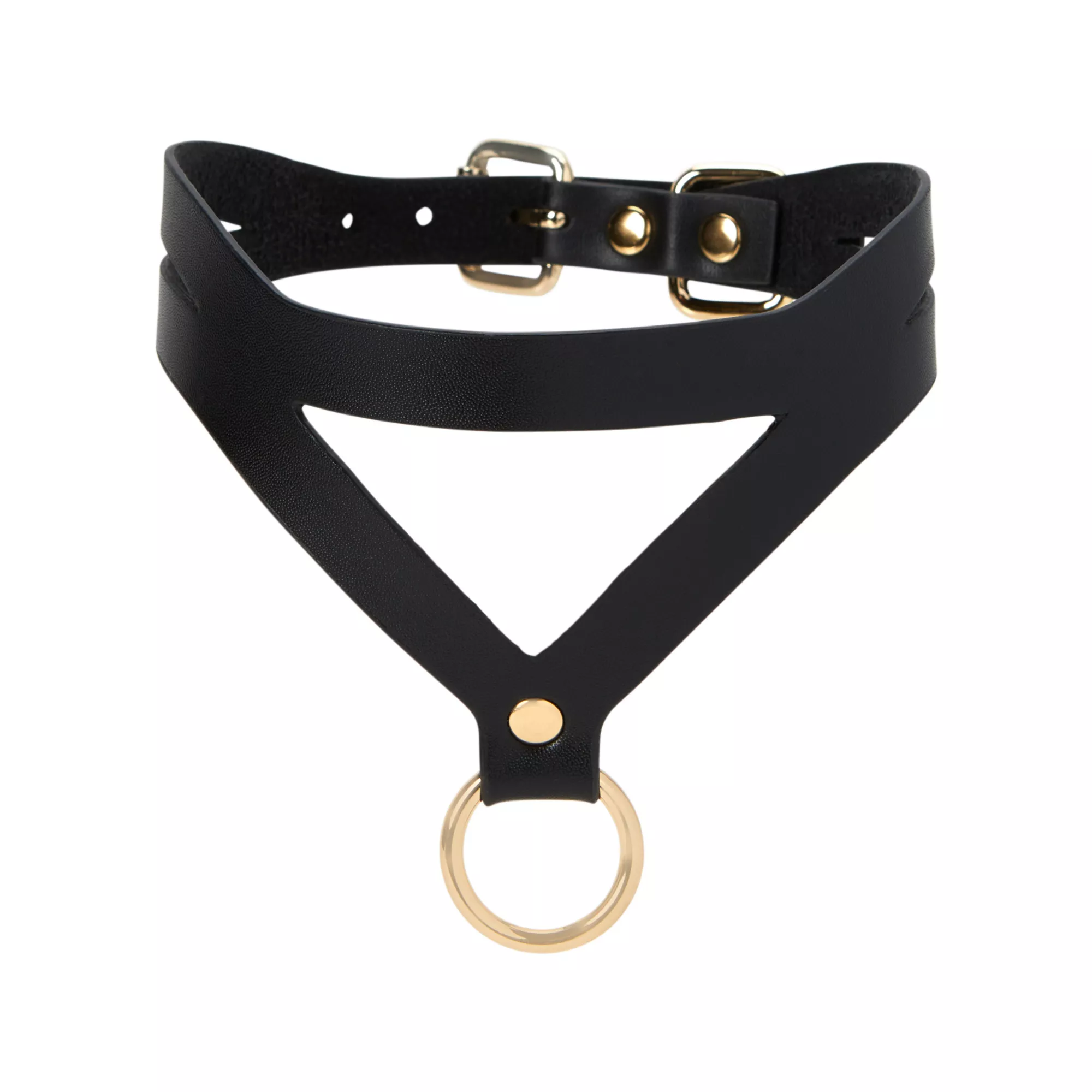 Bondage Collar with Goldtone Chain Leash - Pleasure Bound at Spencer's