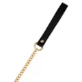 Bondage Collar with Goldtone Chain Leash - Pleasure Bound at Spencer's