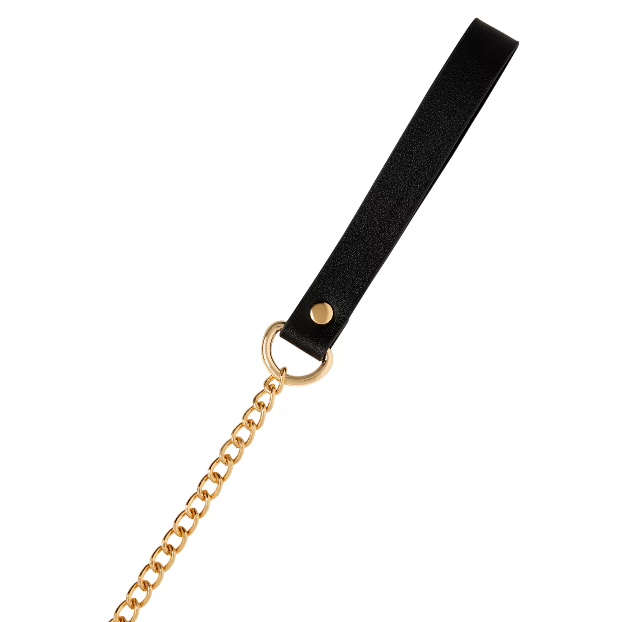 Bondage Collar with Goldtone Chain Leash - Pleasure Bound at Spencer's