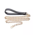 Bondage Collar with Goldtone Chain Leash - Pleasure Bound at Spencer's