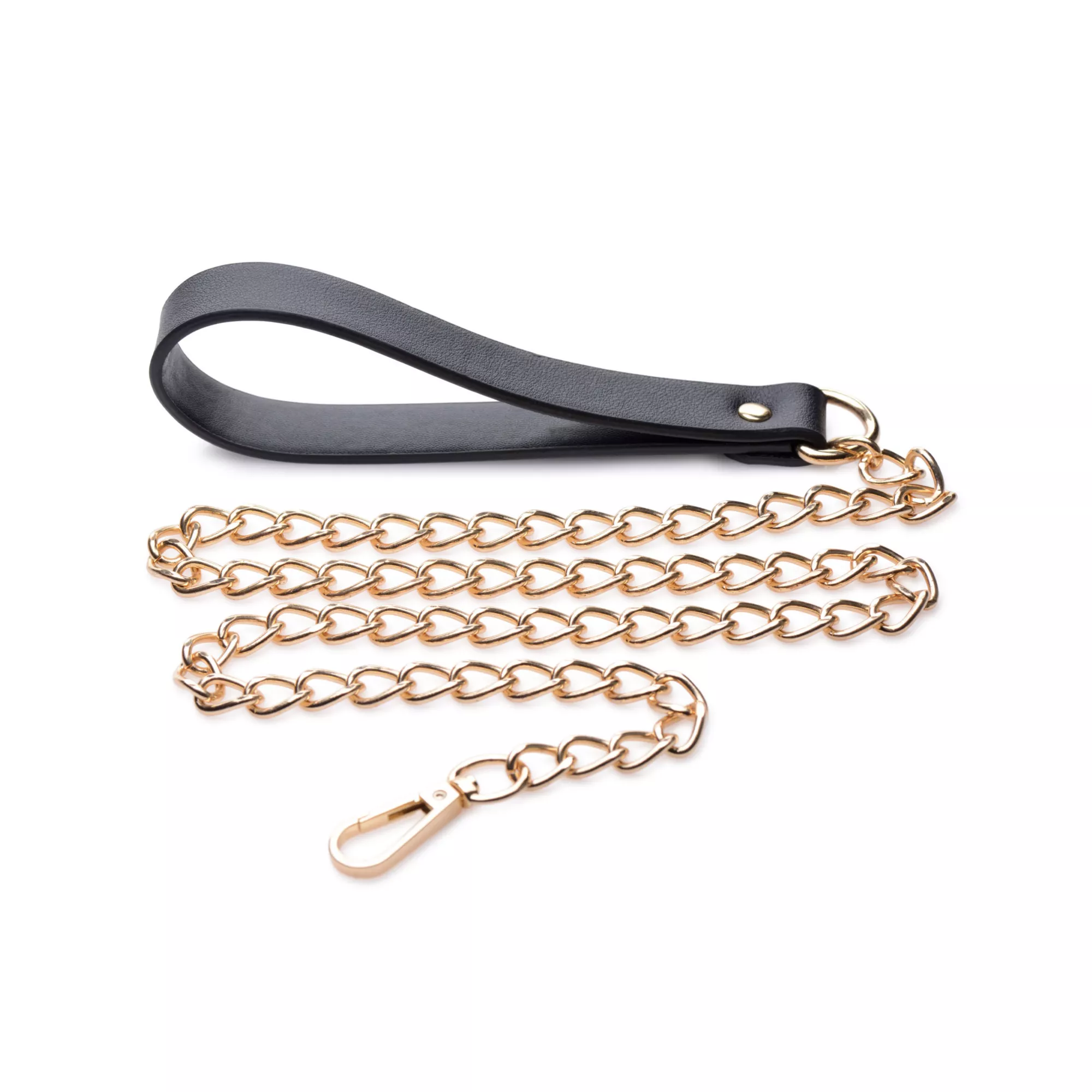 Bondage Collar with Goldtone Chain Leash - Pleasure Bound at Spencer's