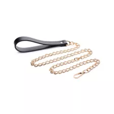 Bondage Collar with Goldtone Chain Leash - Pleasure Bound at Spencer's