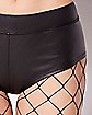Black Faux Leather Booty Shorts