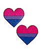 Bisexual Flag Heart Nipple Pasties