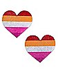Lesbian Pride Heart Nipple Pasties