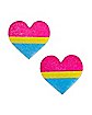Pansexual Flag Heart Nipple Pasties