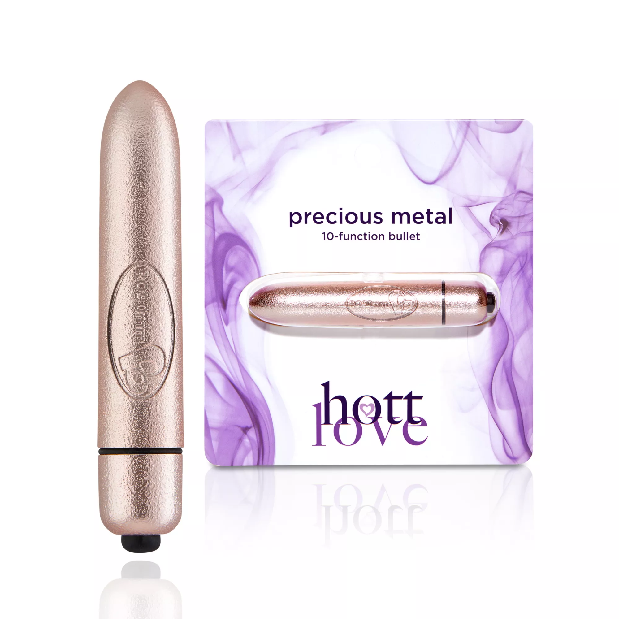 Rose Goldtone Precious Metal 10-Function Waterproof Bullet Vibrator 3.5 Inch - Hott Love at Spencer's