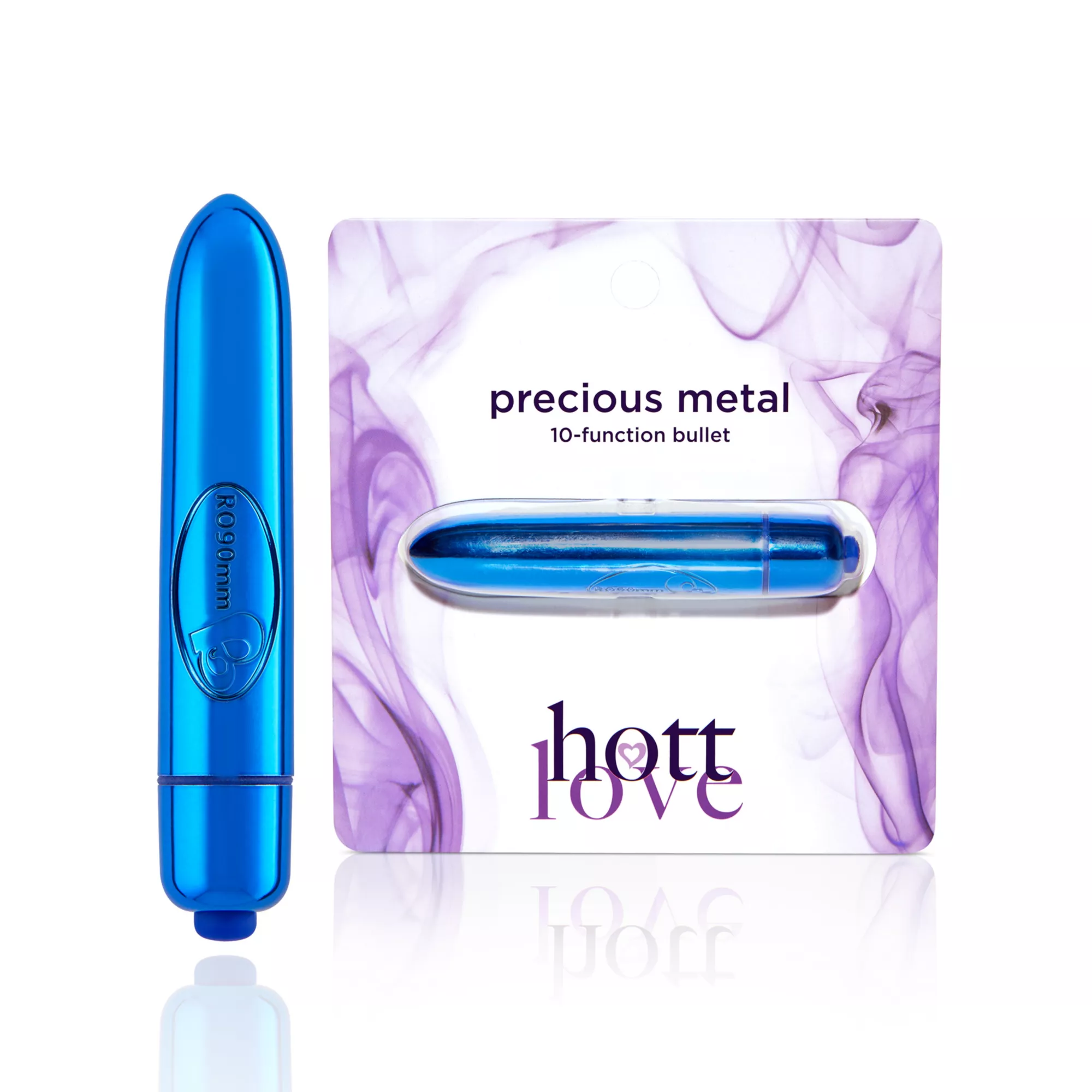 Blue Precious Metal 10-Function Waterproof Bullet Vibrator - 3.5 Inch at Spencer's