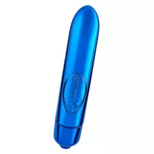 Blue Precious Metal 10-Function Waterproof Bullet Vibrator - 3.5 Inch at Spencer's
