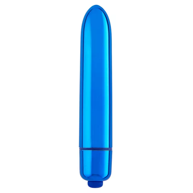 Blue Precious Metal 10-Function Waterproof Bullet Vibrator - 3.5 Inch at Spencer's