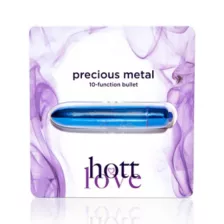 Blue Precious Metal 10-Function Waterproof Bullet Vibrator - 3.5 Inch at Spencer's
