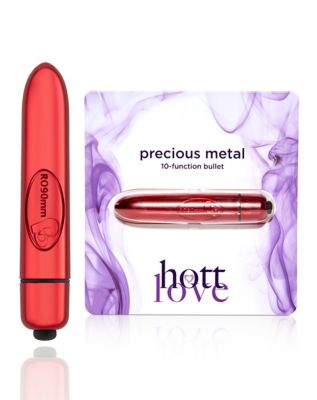 Red Precious Metal 10-Function Waterproof Bullet Vibrator - 3.5 Inch