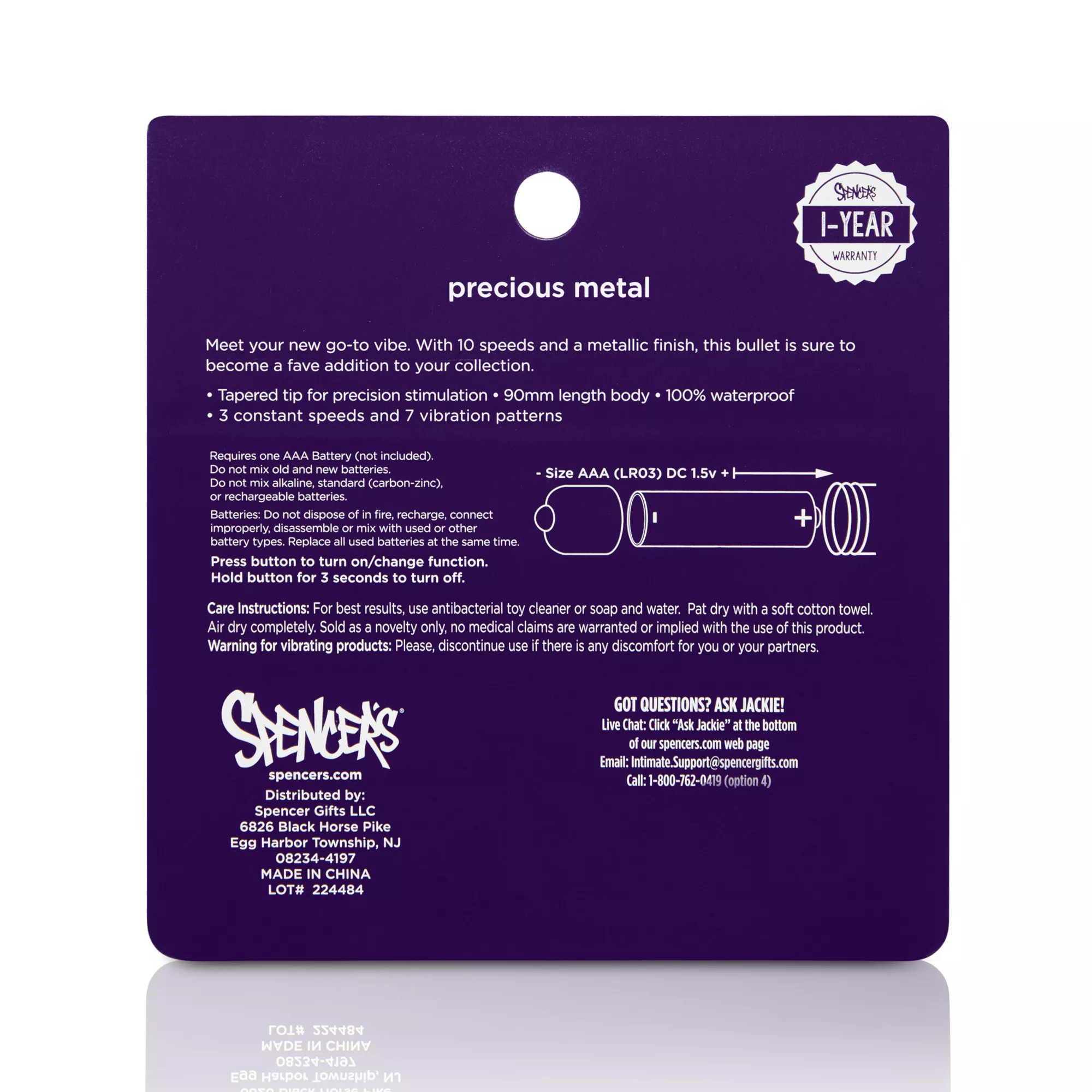 Red Precious Metal 10-Function Waterproof Bullet Vibrator - 3.5 Inch at Spencer's