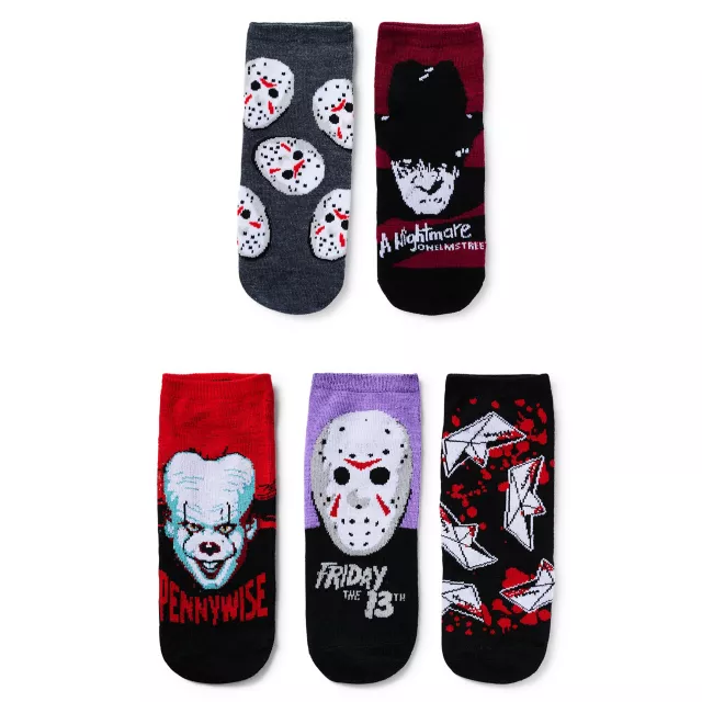 Horror Icons No Show Socks 5 Pack - Warner Brothers at Spencer's