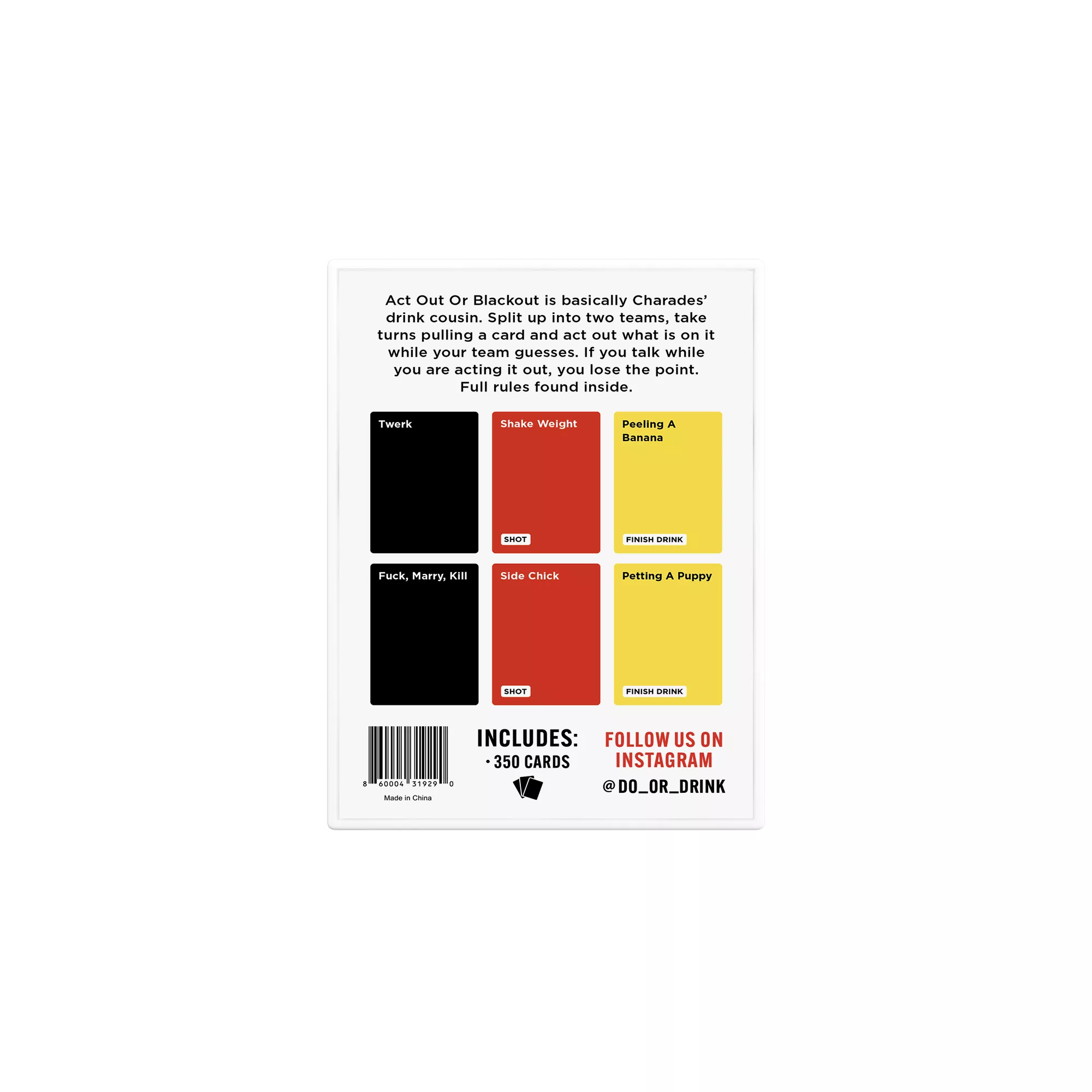 Act Out or Black Out Card Game