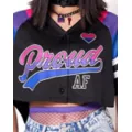 Proud AF Bisexual Pride Crop Top Jersey at Spencer's