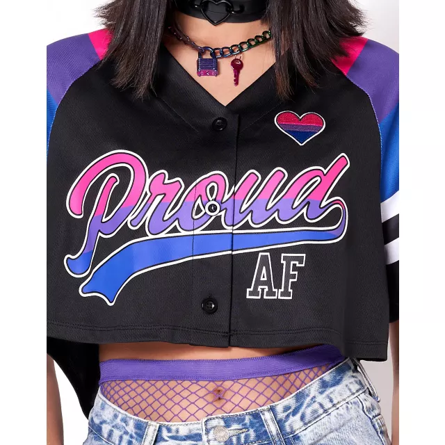 Proud AF Bisexual Pride Crop Top Jersey