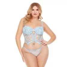 Daisy Printed Cropped Bustier and Thong Panties Set at Spencer's