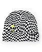 Checkered Alien Cuff Beanie Hat