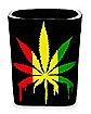 Red Yellow and Green Weed Leaf Shot Glass - 2 oz.