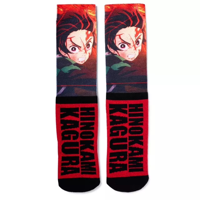 Hinokami Kagura Tanjiro Crew Socks - Demon Slayer at Spencer's