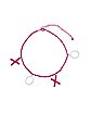Pink X and O Charm Chain Choker Necklace