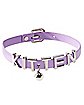 Lavender Kitten Bell Collar Choker Necklace