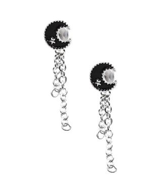 Crescent Moon Dangle Fake Plugs - 18 Gauge