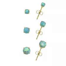 Multi-Pack Blue Opal-Effect Goldtone Stud Earrings - 3 Pair at Spencer's