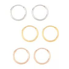 Multi-Pack Gold Silver Rose Goldtone Endless Hoop Earrings 6 Pack - 20 Gauge at Spencer's