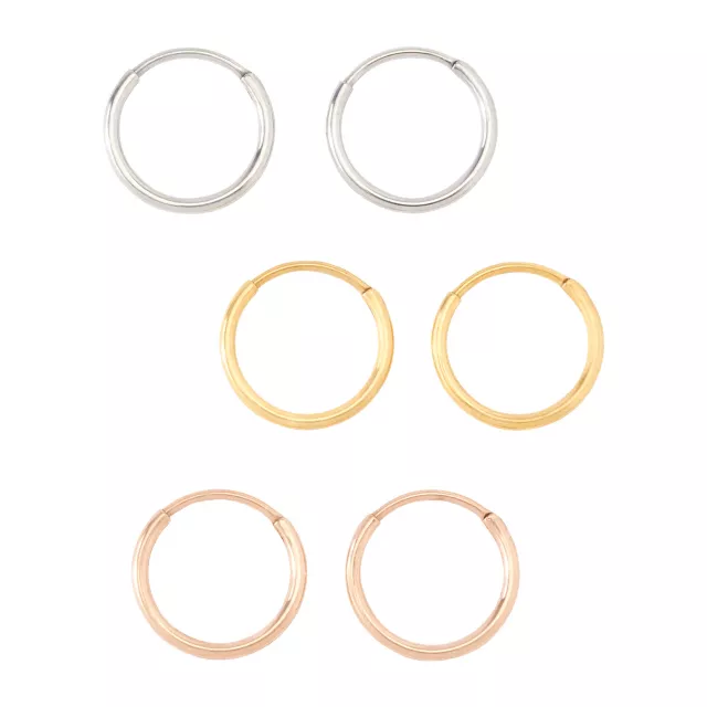 Multi-Pack Gold Silver Rose Goldtone Endless Hoop Earrings 6 Pack - 20 Gauge at Spencer's