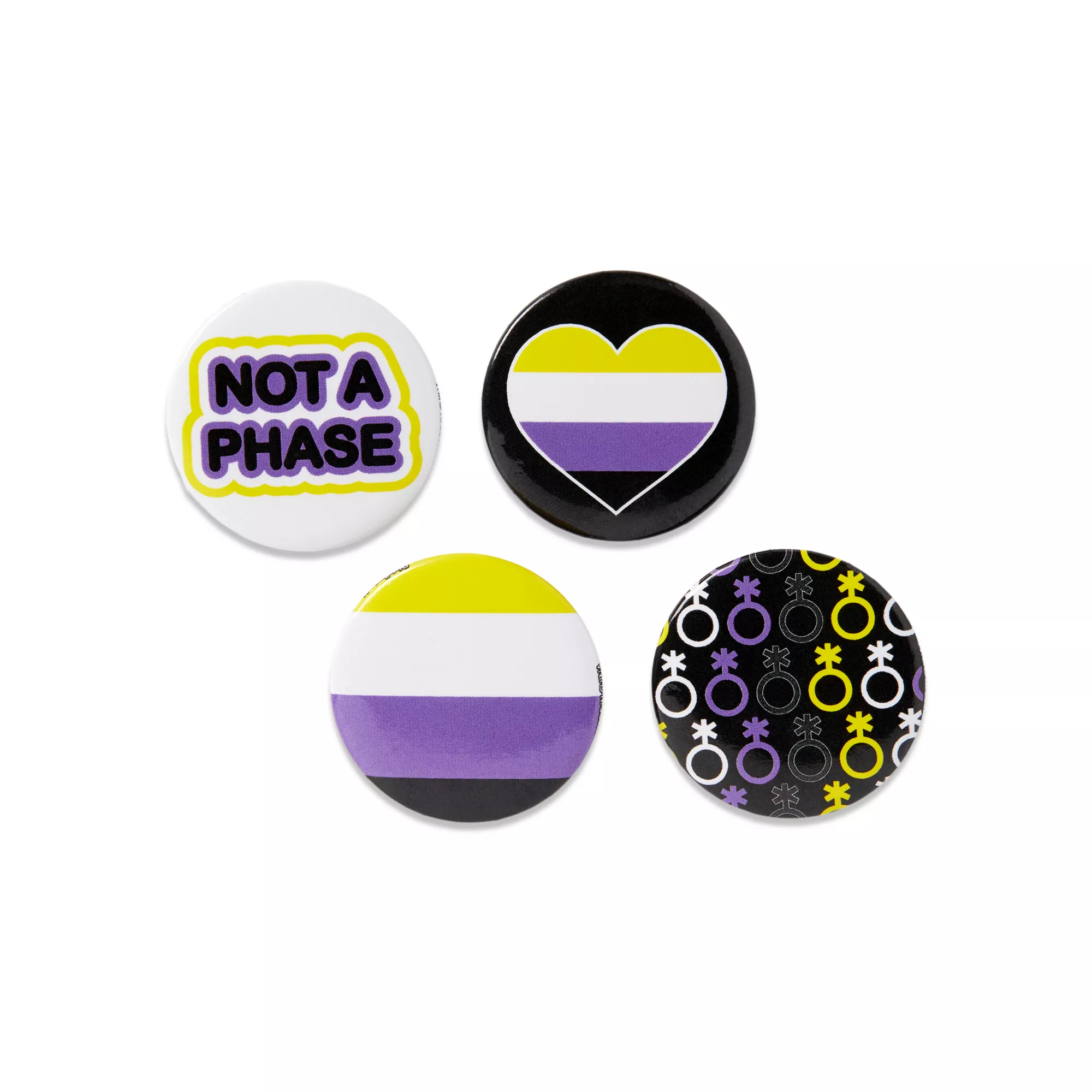 Nonbinary Pride Buttons - 4 Pack at Spencer's