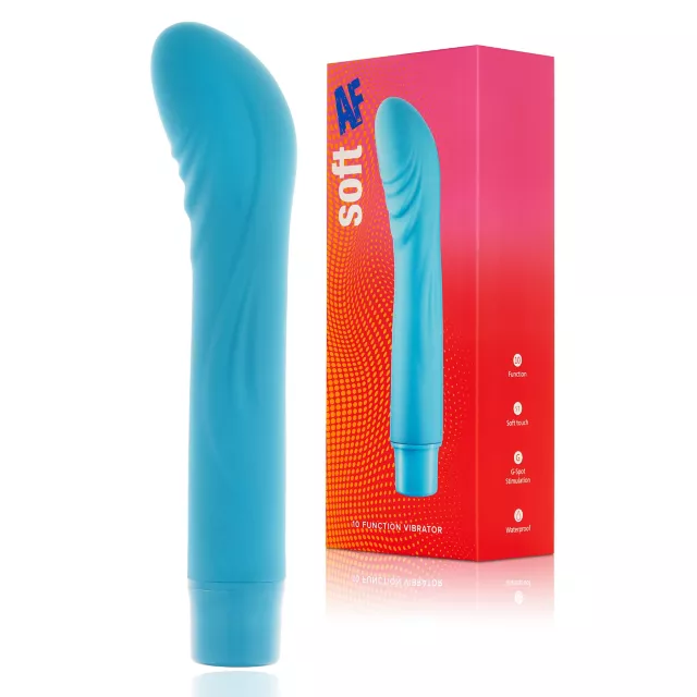 Soft AF Blue 10-Function Waterproof G-Spot Vibrator - 7.7 Inch at Spencer's
