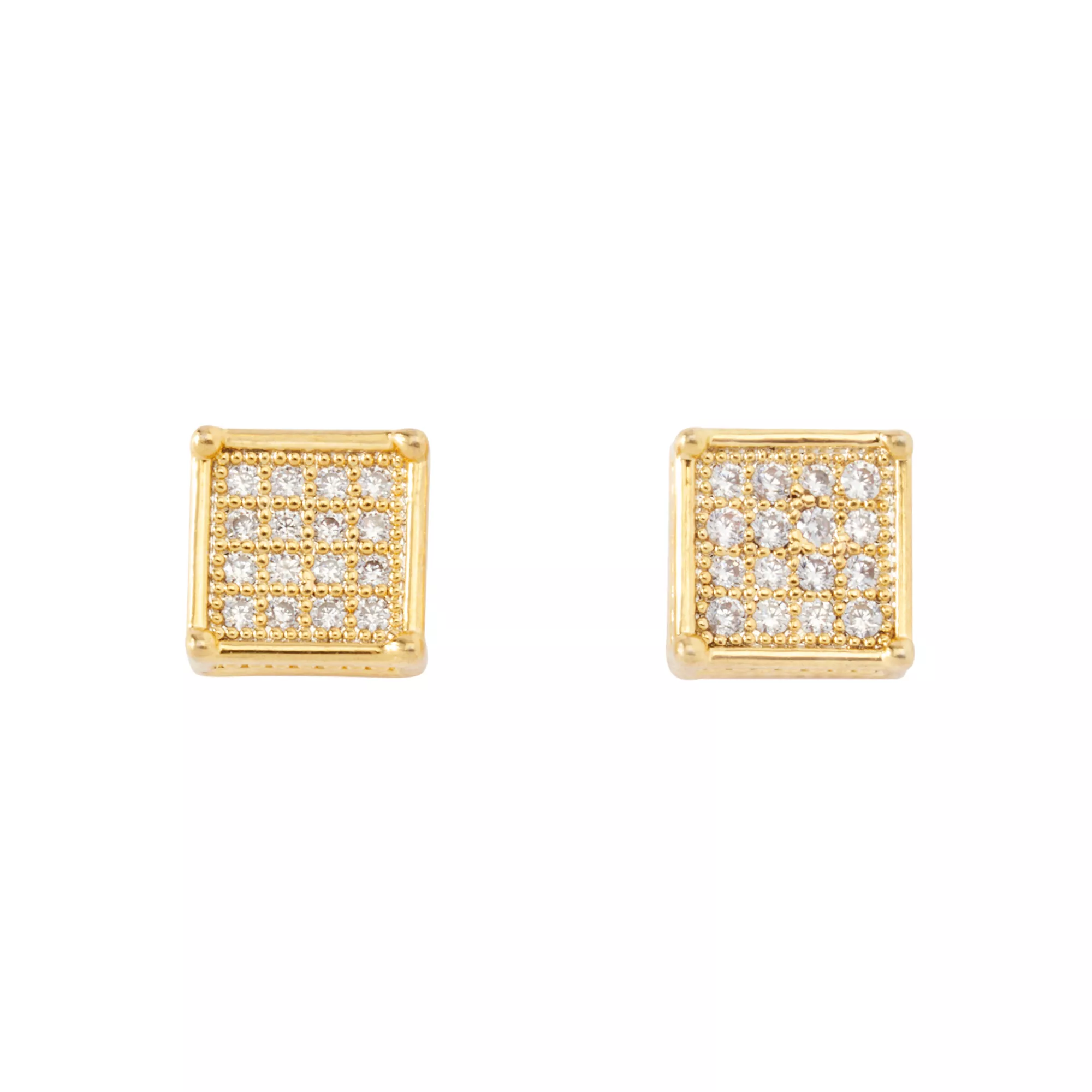 CZ Square Grid Earrings at Spencer's