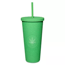 Green Weed Leaf Textured Cup with Straw - 24 oz. at Spencer's