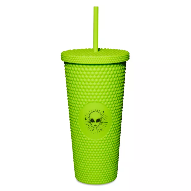 Green Alien Textured Cup with Straw - 24 oz. at Spencer's