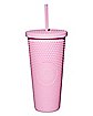 Pink Buddha Textured Cup with Straw - 24 oz.