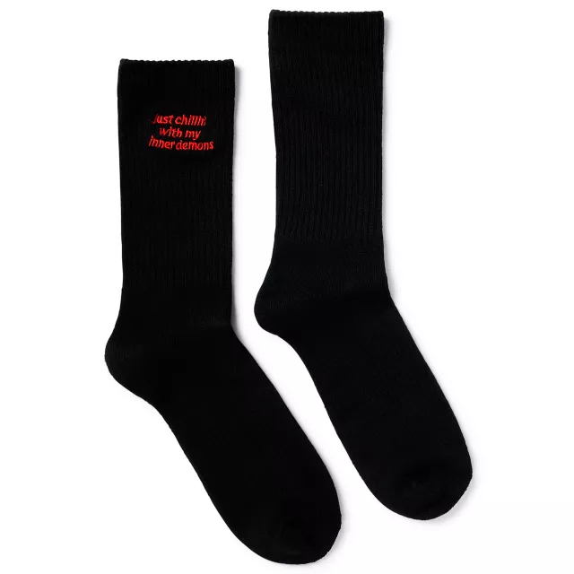 Chillin With My Inner Demons Athletic Crew Socks at Spencer's