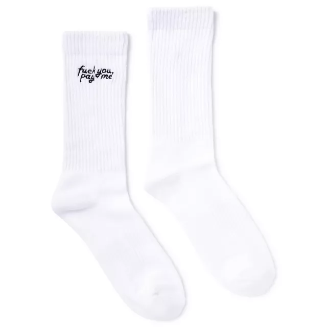Fuck You Pay Me Athletic Crew Socks at Spencer's