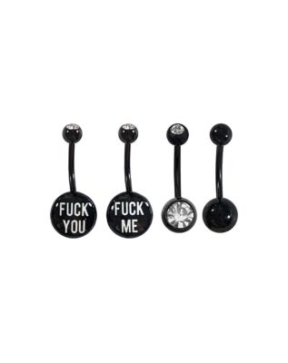 Solid Black F*ck Me Belly Ring