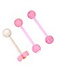 Multi-Pack CZ Pink Flower Barbells 3 Pack - 14 Gauge