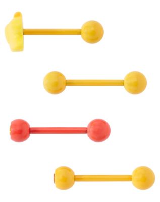 Multi-Pack CZ Rubber Duck Barbells 4 Pack - 14 Gauge