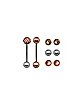 Pave Barbells with Extra Balls 8 Pack - 14 Gauge