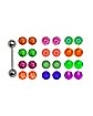 Multi-Pack Neon Barbell with 24 Extra Balls - 14 Gauge