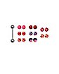 Barbell with Swirl and Striped Extra Balls - 14 Gauge