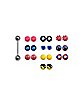 Barbell with Multi-Colored Extra Balls - 14 Gauge
